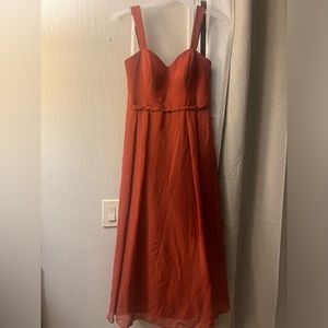 Azazie sweetheart neck bridesmaid dress - Rust